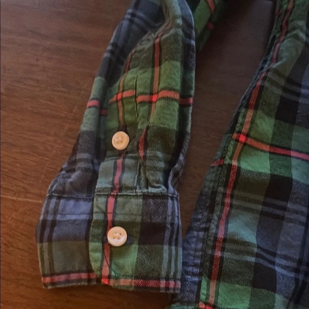 Ralph Lauren Green and Blue Plaid Button Down Shirt